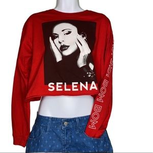 Selena Red Long Sleeve Cropped BIBI BOM T Shirt L